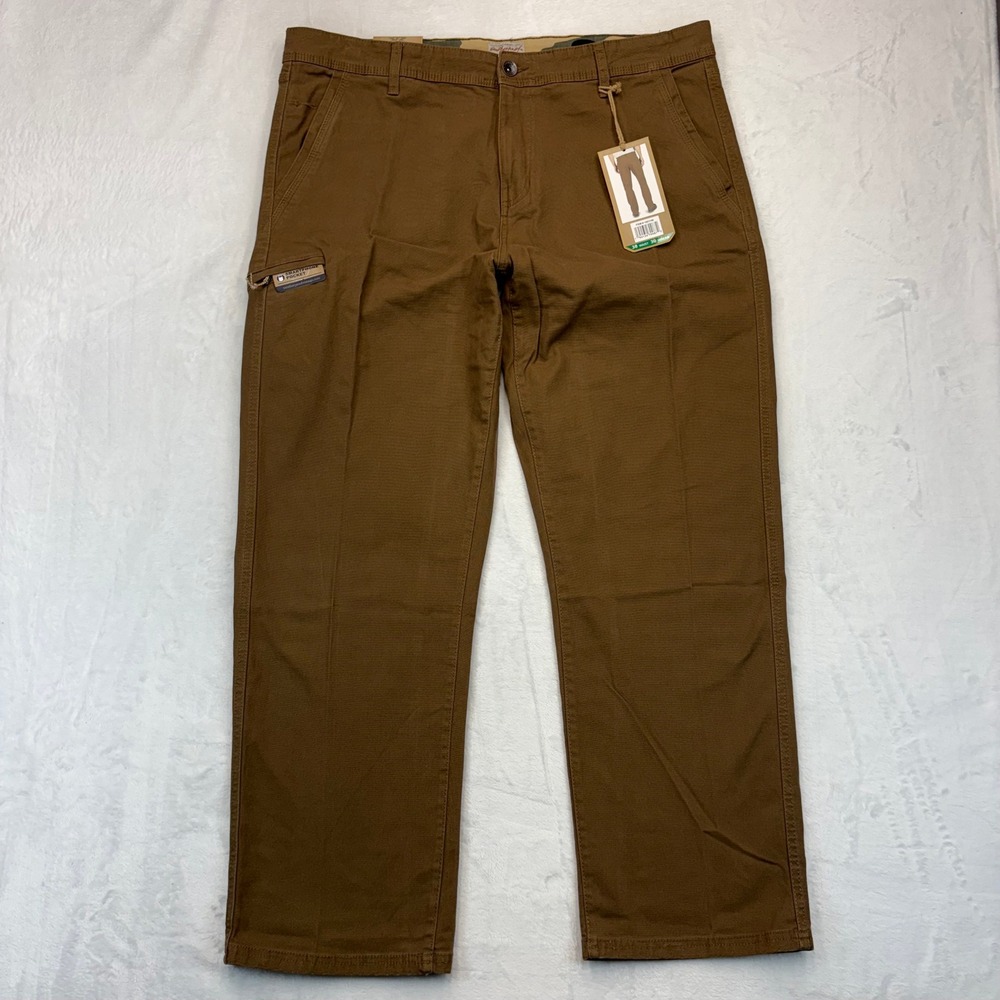 Weatherproof Vintage Mens Brown Flex Utility Pants Stretch Canvas 38x30 NWT